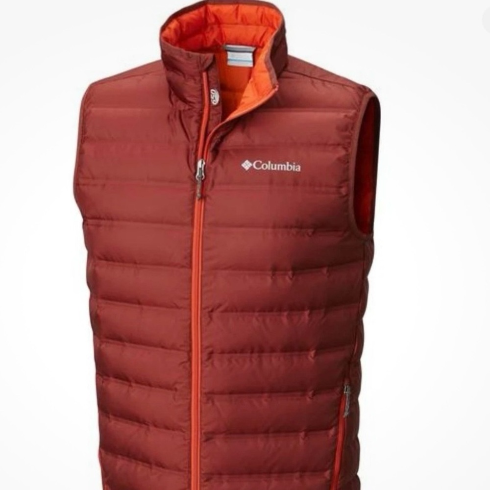 Columbia Men's Lake 22 Heat Seal 650 Fill Down Burgundy Puffer Vest